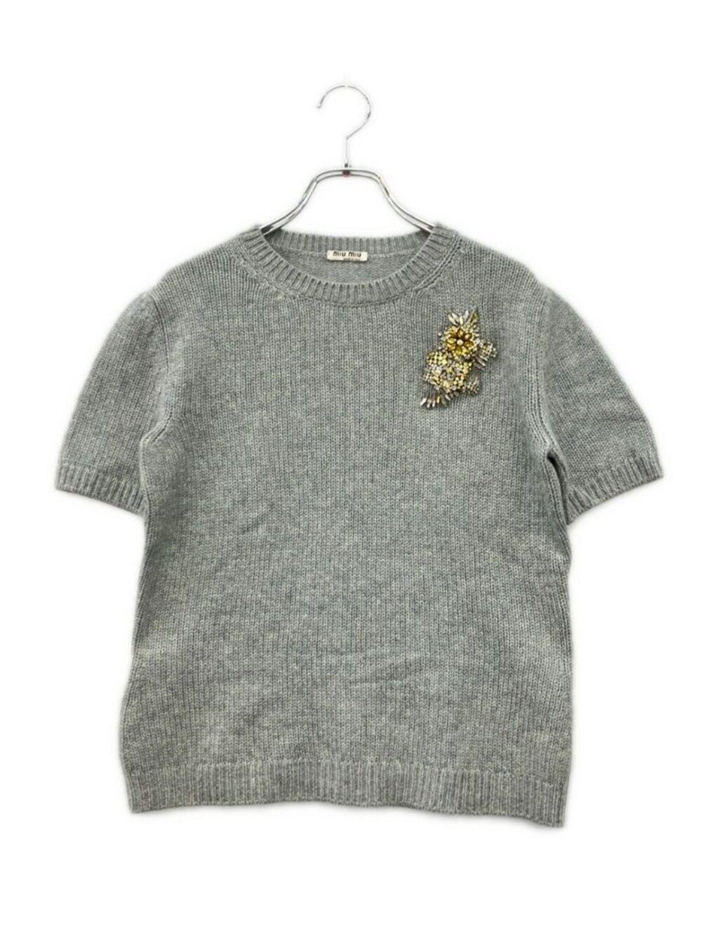 Miu Miu Short Sleeve Knit Bijou 40 Sweater